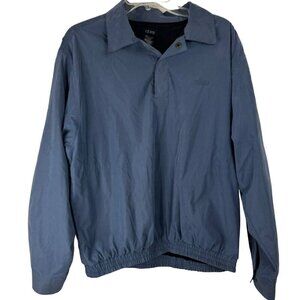 Izod Blue Pull Over 1/4 Snap Vents Pockets Golf Athleisure Activewear Men M EUC